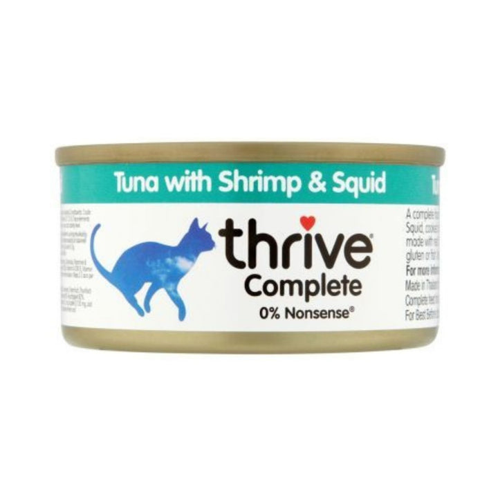 Thrive Complete Tuna with Shrimp & Squid Cat Wet Food - Premium, natural tuna, shrimp, and squid cat food for all life stages.