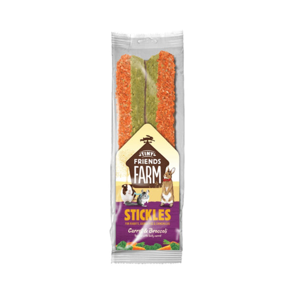 Treat your small animals to the goodness of Tiny Friends Farm Carrot & Broccoli Stickles – because every moment with your pet is worth celebrating!