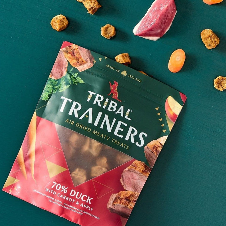 Tribal Trainers Duck Carrot & Apple Dog Treats in an 80g bag - Full.