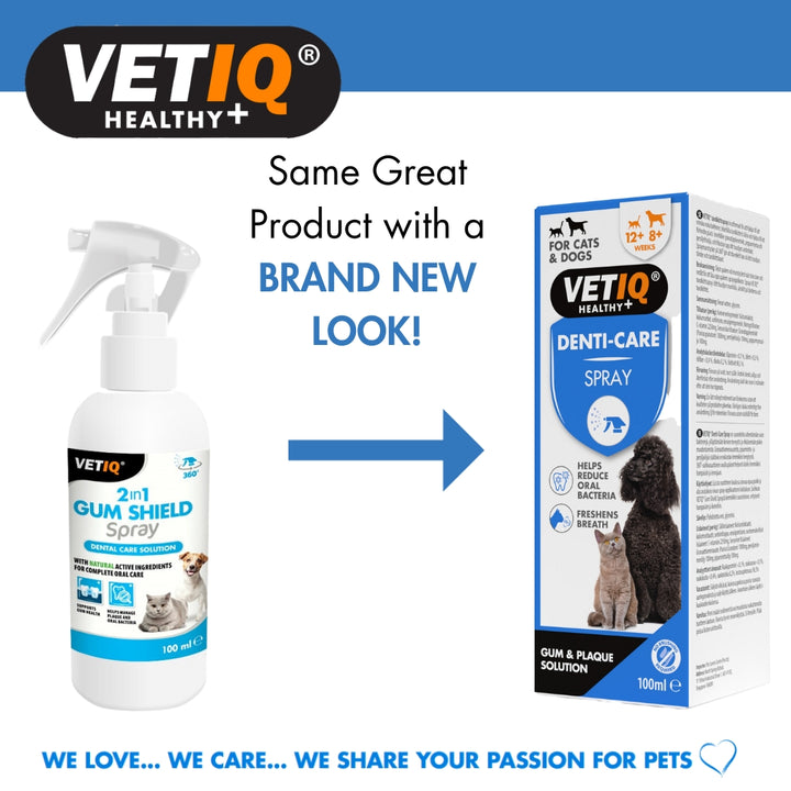 VetIQ Denti-Care Spray Oral Care Spray for Cats & Dogs - New Look