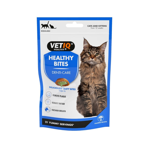 VetIQ Healthy Bites Denti-Care Treats for Cats - Front Bag