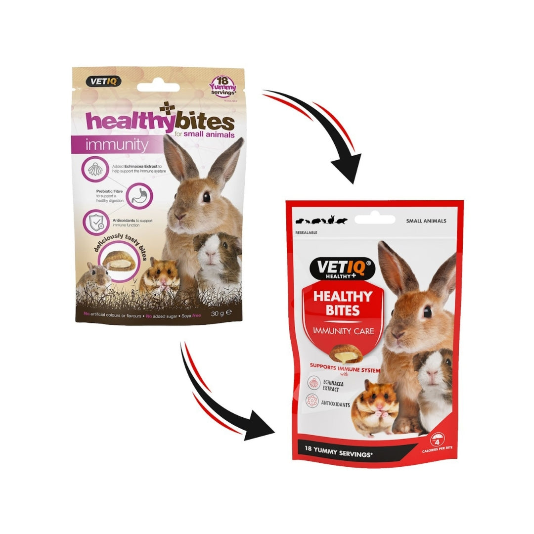 VetIQ Healthy Bites Immunity Care Treats for Small Animals-New Look