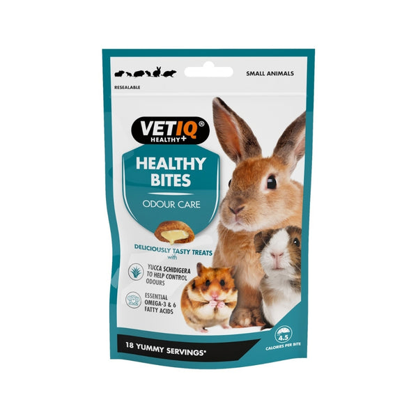 VetIQ Healthy Bites Odour Care Treats for Small Animals-Front Bag