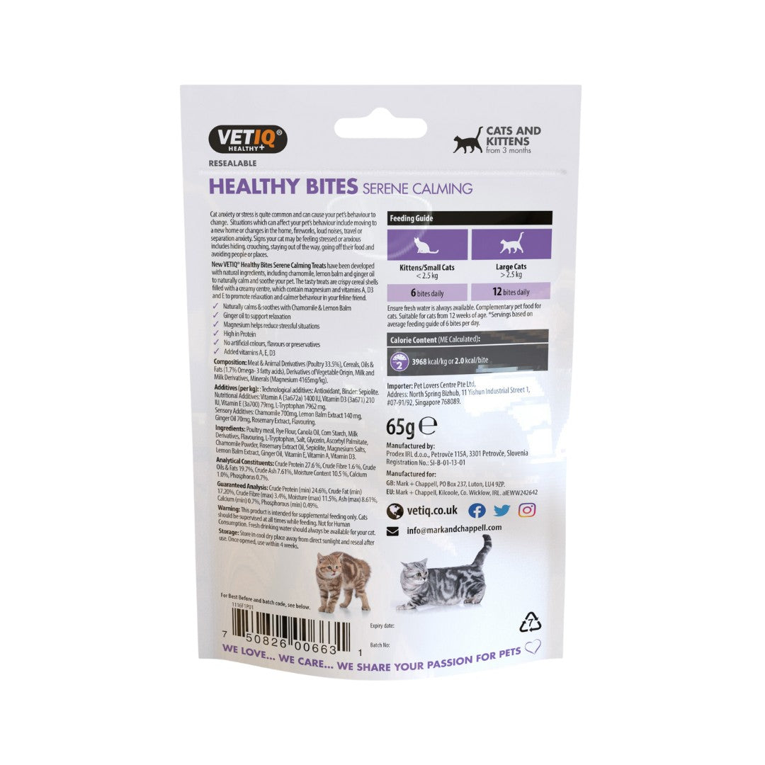 Buy VetIQ Healthy Bites Serene Calming Cat Treats | Petz.ae - Back Bag