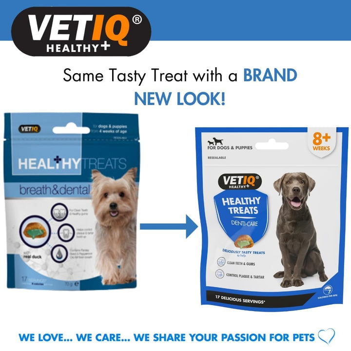  VetIQ Healthy Dental Dog and Puppy Treats - Delicious Dental Care for Dogs - New Look