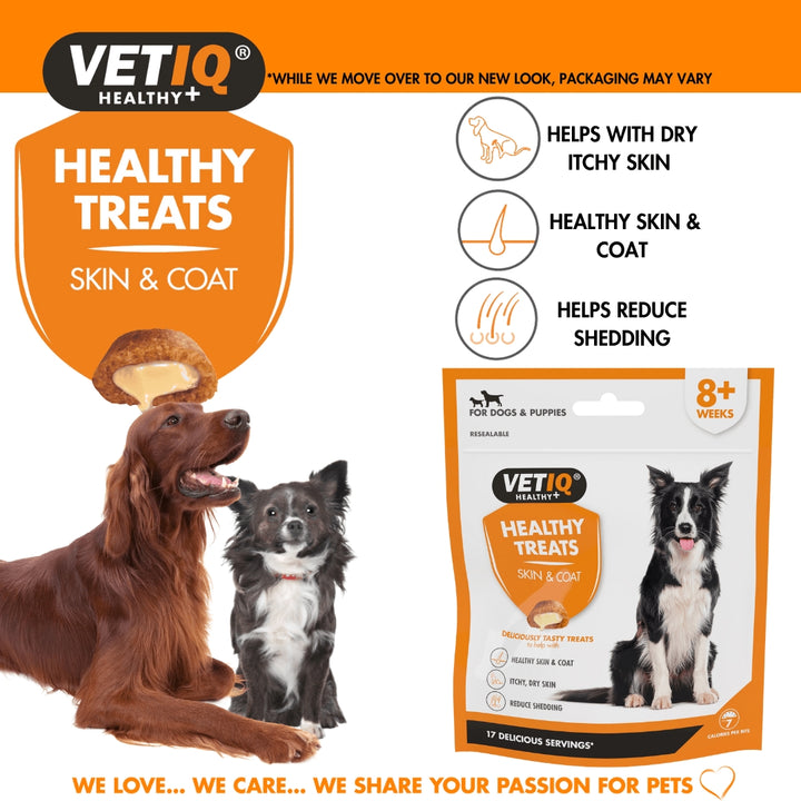 VetIQ Healthy Treats Skin & Coat for Dogs and Puppies - Benefits 