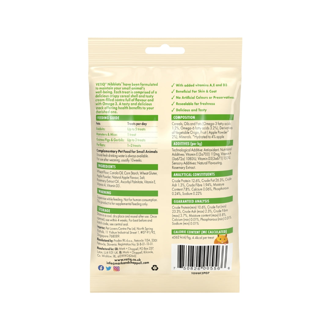 VetIQ Nibblots Apple Small Animals Treats - Back Bag