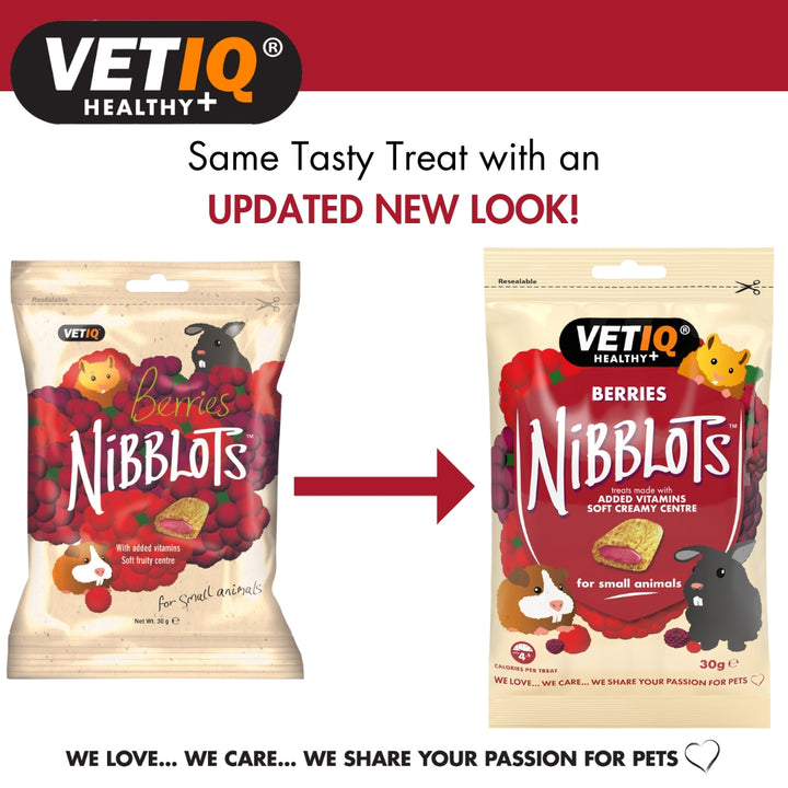 VetIQ Nibblots Berries for Small Animals Treats - New Look