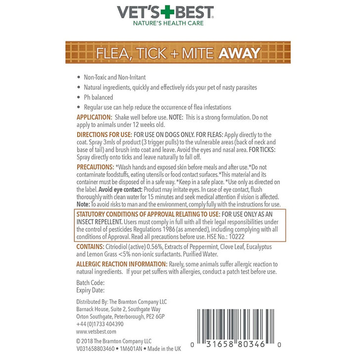 Choose Vet’s Best Flea, Tick, and Mite Treatment Spray for Dogs to protect your furry companion and home from unwanted pests—order now for a natural and gentle solution to pest control.
