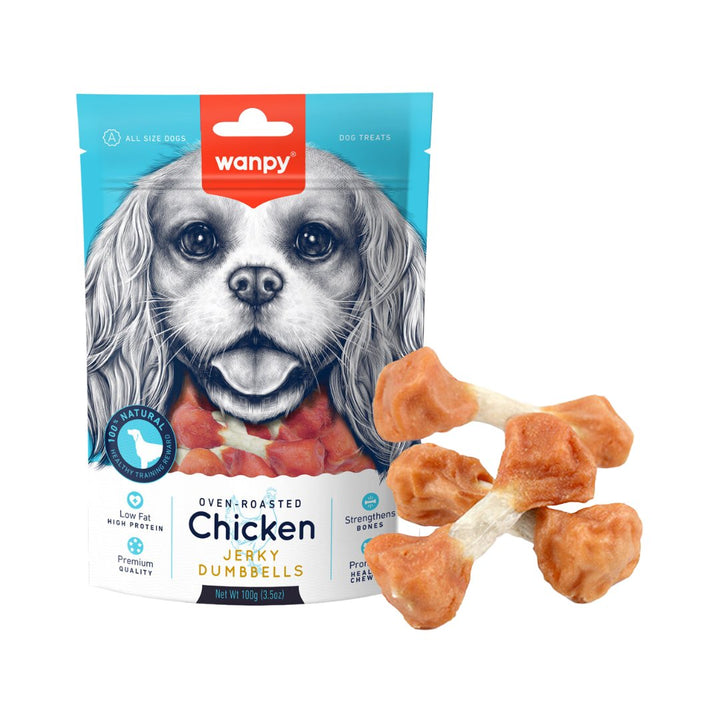 Wanpy Chicken Jerky Dumbbells Dog Treats