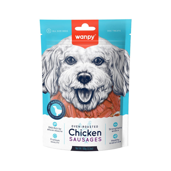 Wanpy Chicken Sausages Dog Treats offer a tasty, mouth-watering flavor that canines love, including biscuits, jerky, and freeze-dried options. 
