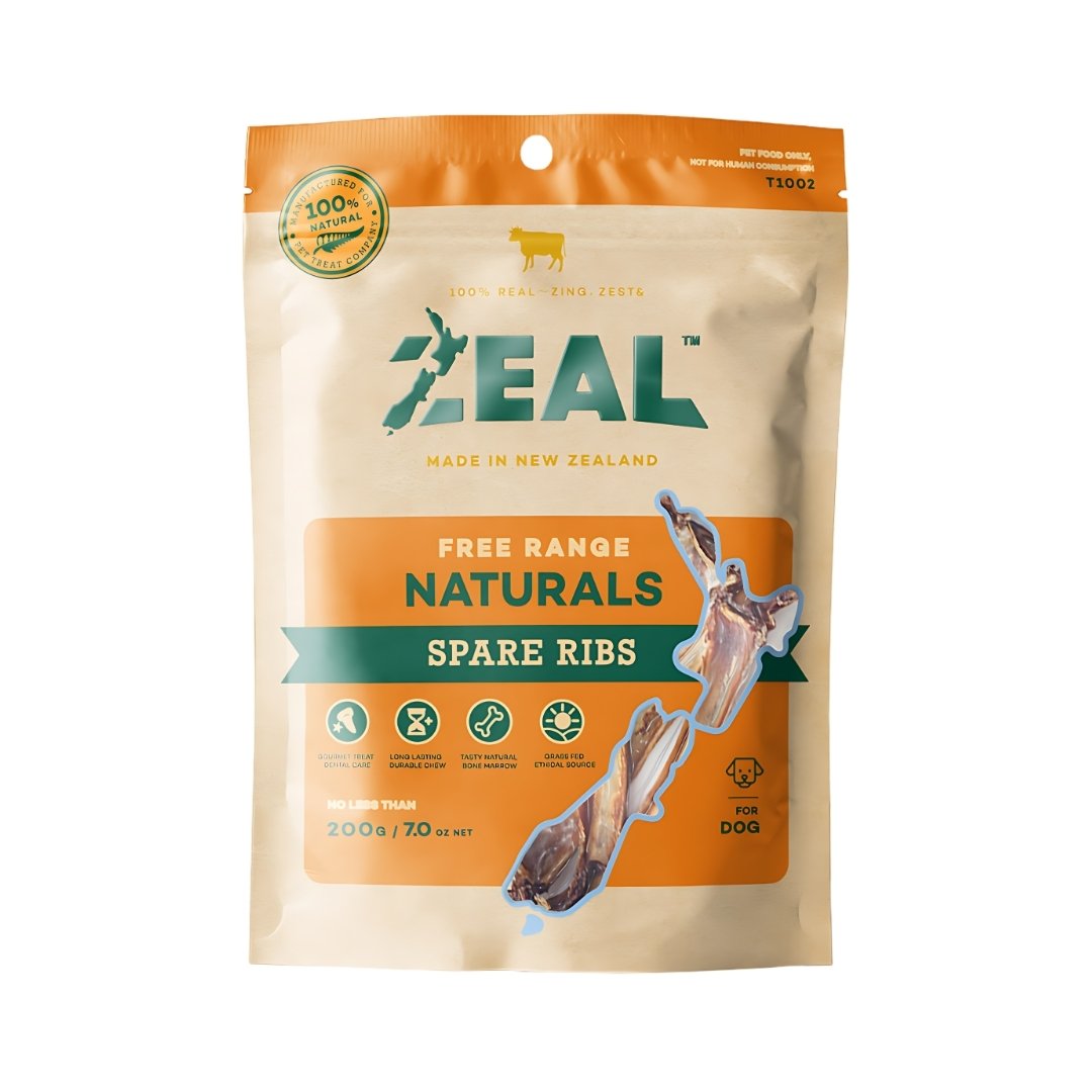 Zeal Spare Ribs Dog Treats 200g - front packaging