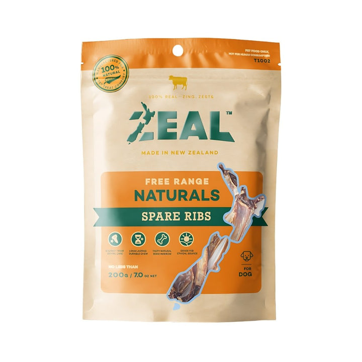 Image of Zeal Spare Ribs Dog Treats - 100% Natural Dried New Zealand Veal Ribs, Ideal for Dogs of All Life Stages.