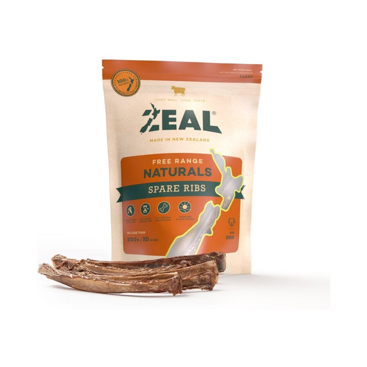 Image of Zeal Spare Ribs Dog Treats - 100% Natural Dried New Zealand Veal Ribs, Ideal for Dogs of All Life Stages.