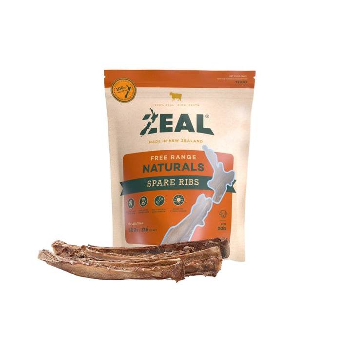 Image of Zeal Spare Ribs Dog Treats - 100% Natural Dried New Zealand Veal Ribs, Ideal for Dogs of All Life Stages.