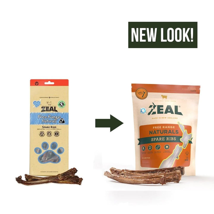 Image of Zeal Spare Ribs Dog Treats - 100% Natural Dried New Zealand Veal Ribs, Ideal for Dogs of All Life Stages.