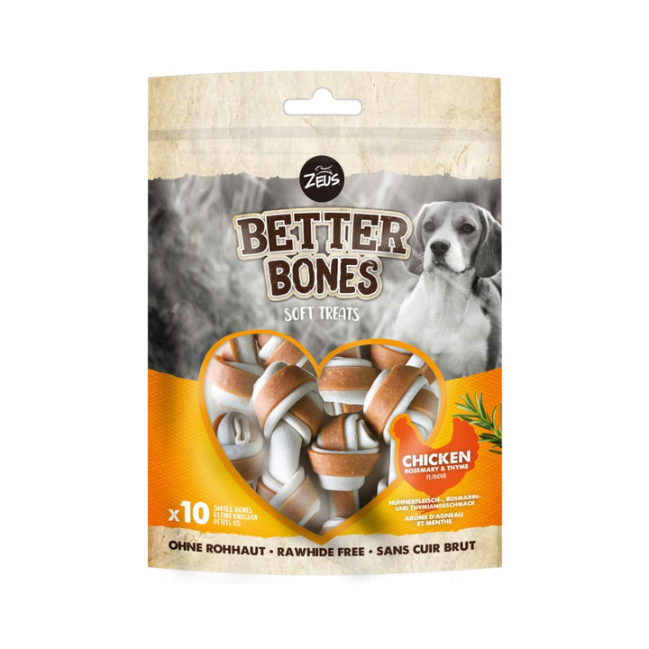 Zeus Better Bones Small Chicken, Rosemary & Thyme Dog Treats for a delicious and healthy snack that promotes good dental hygiene and is easy to digest.