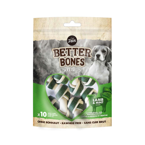 Zeus Better Small Bones Lamb & Mint Dog Treats for a delicious and healthy snack that promotes good dental hygiene and is easy to digest.