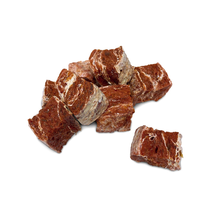 Zeus Meaty Bites Steakhouse Chicken Chewy Dog Treats They are packed with protein and low in fat, making them a perfect gluten and grain-free snack Photo.