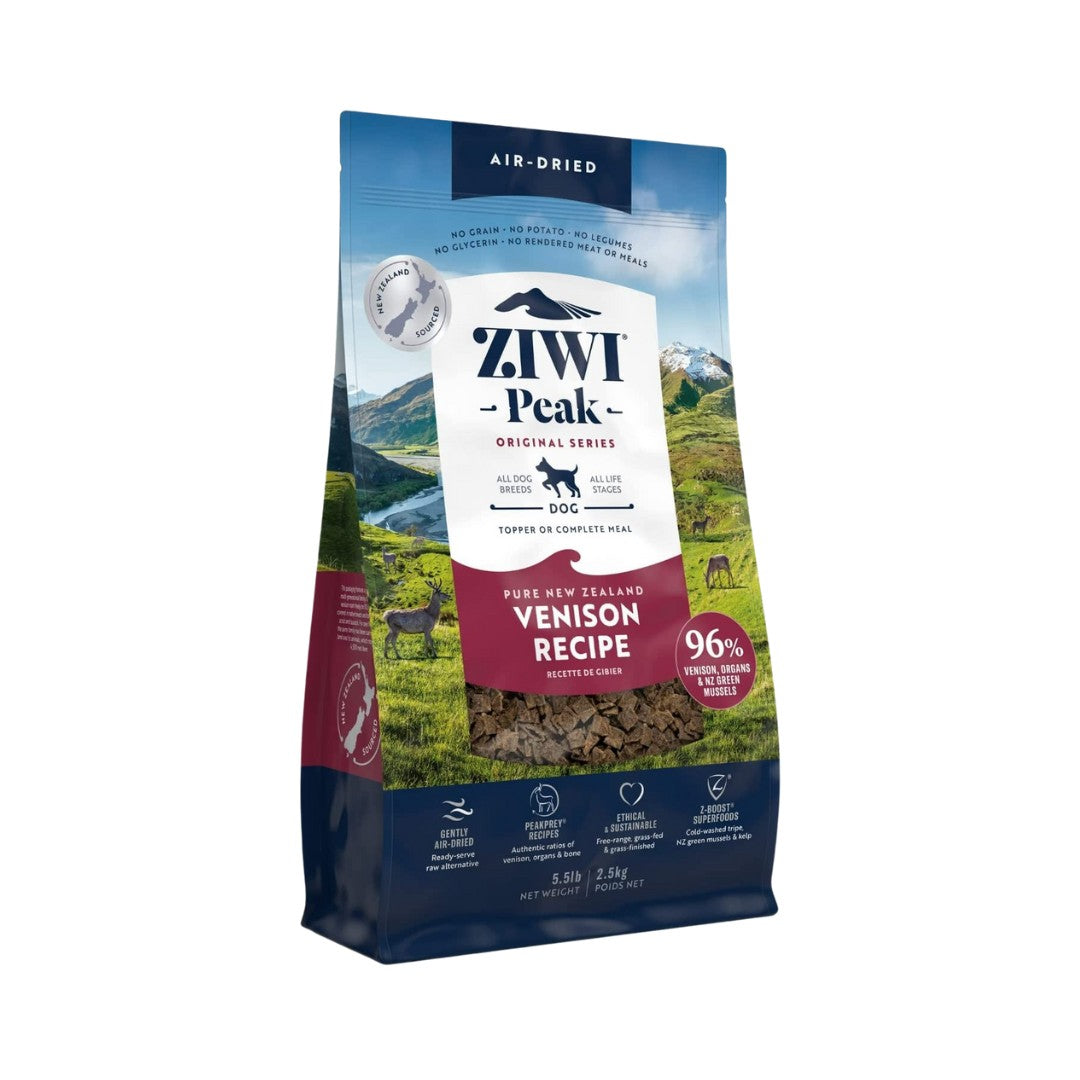 Ziwi Peak Air-Dried Venison Dog Dry Food is a complete and balanced PeakPrey® recipe for any life stage 2.5kg.