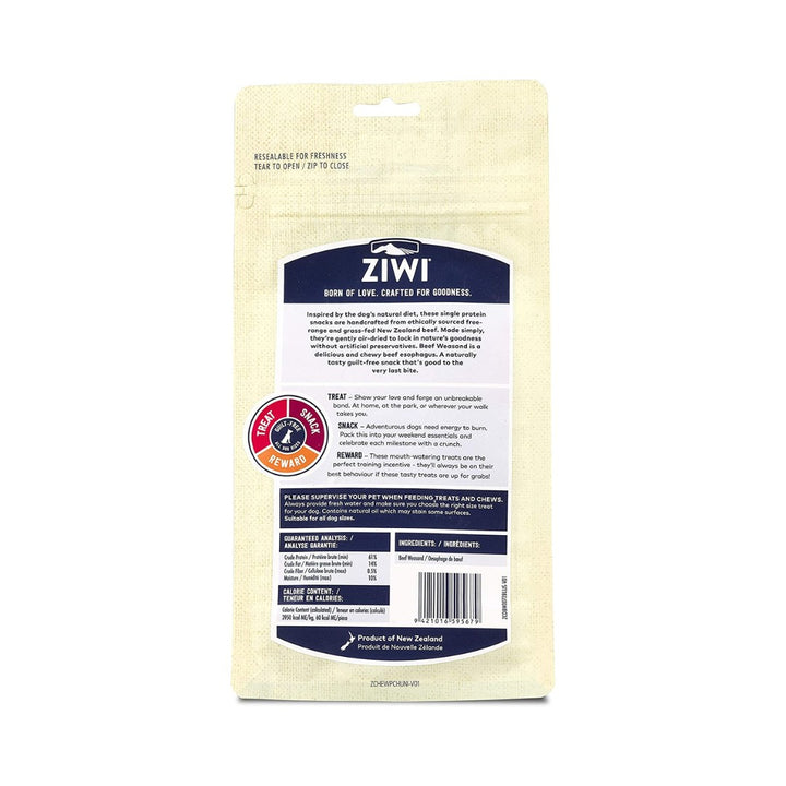 Ziwi Peak's Beef Weasand Oral Chews and Treats are a premium treat that is ethically raised and sourced in New Zealand Back.