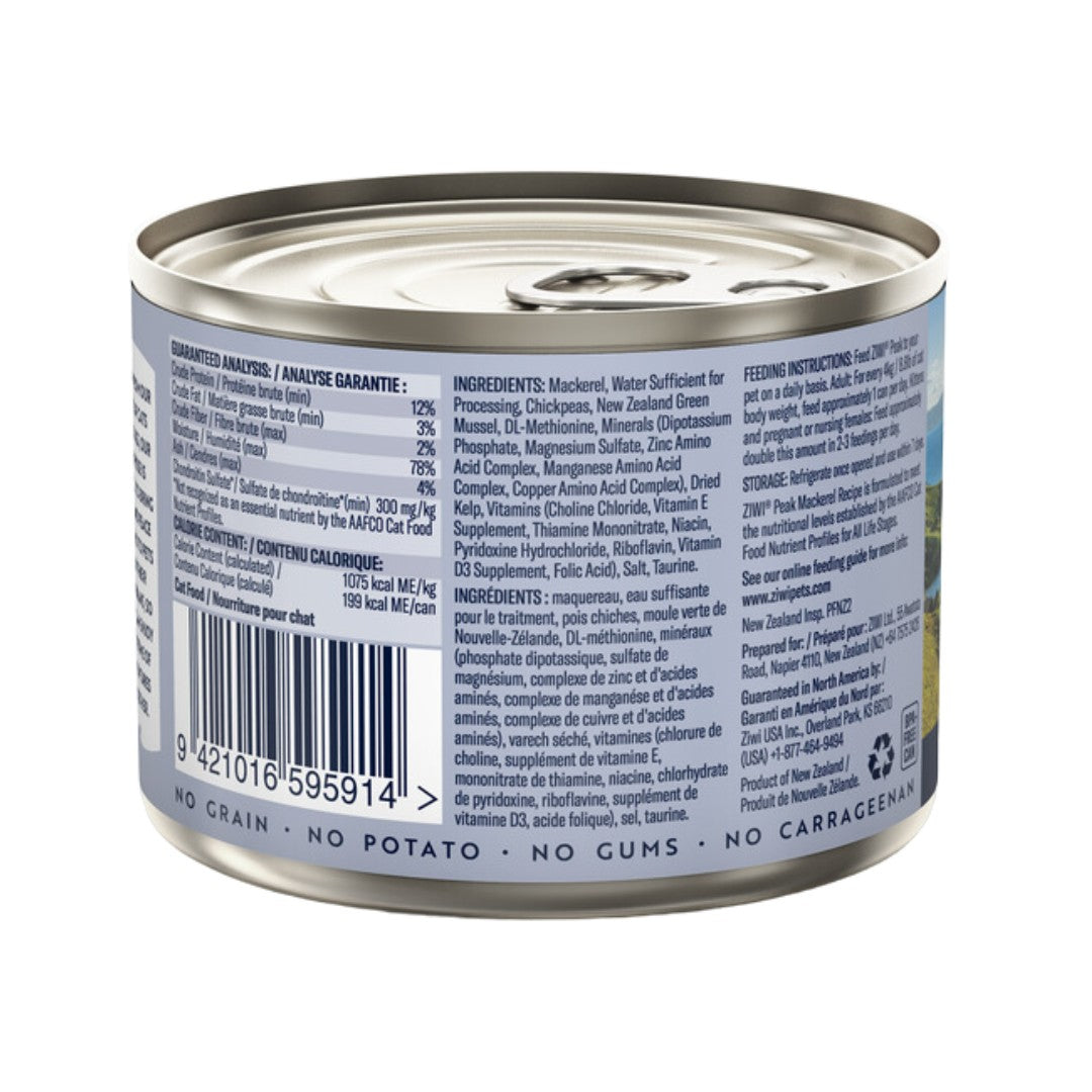 Ziwi Peak Mackerel Cat Wet Food A complete and balanced PeakPrey® recipe for any life stage, from kittens to seniors Back.