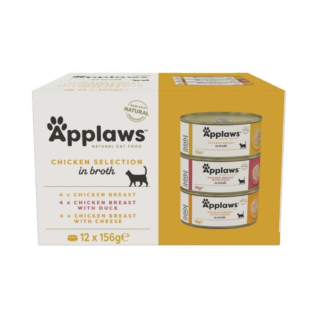 Applaws chicken wet food multipack for cats in broth - 12 cans