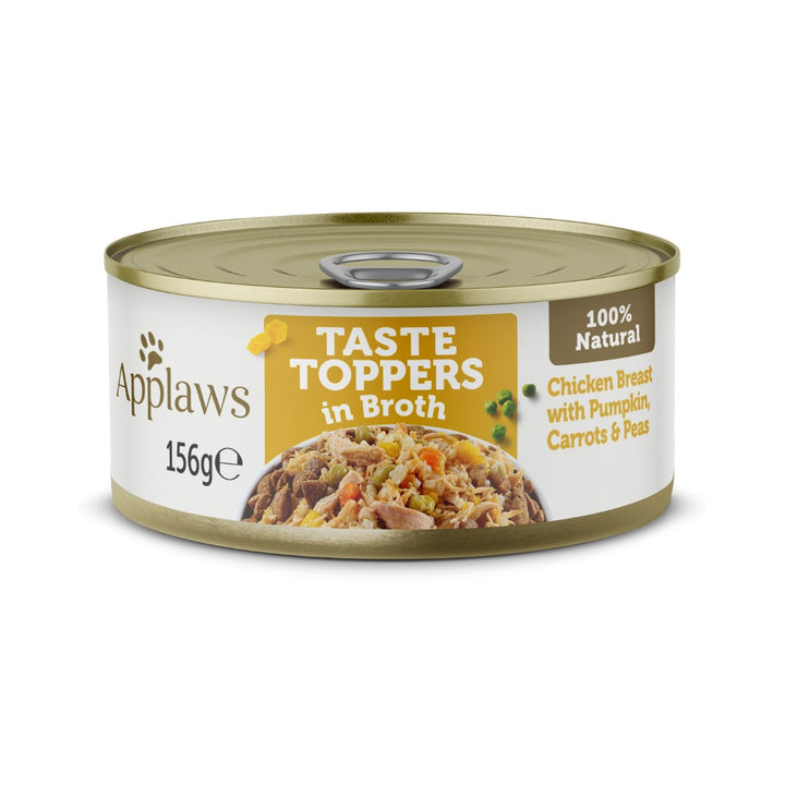 Applaws Chicken with Vegetables dog food topper 156g tin - natural broth enhancer for dry kibble in UAE climate