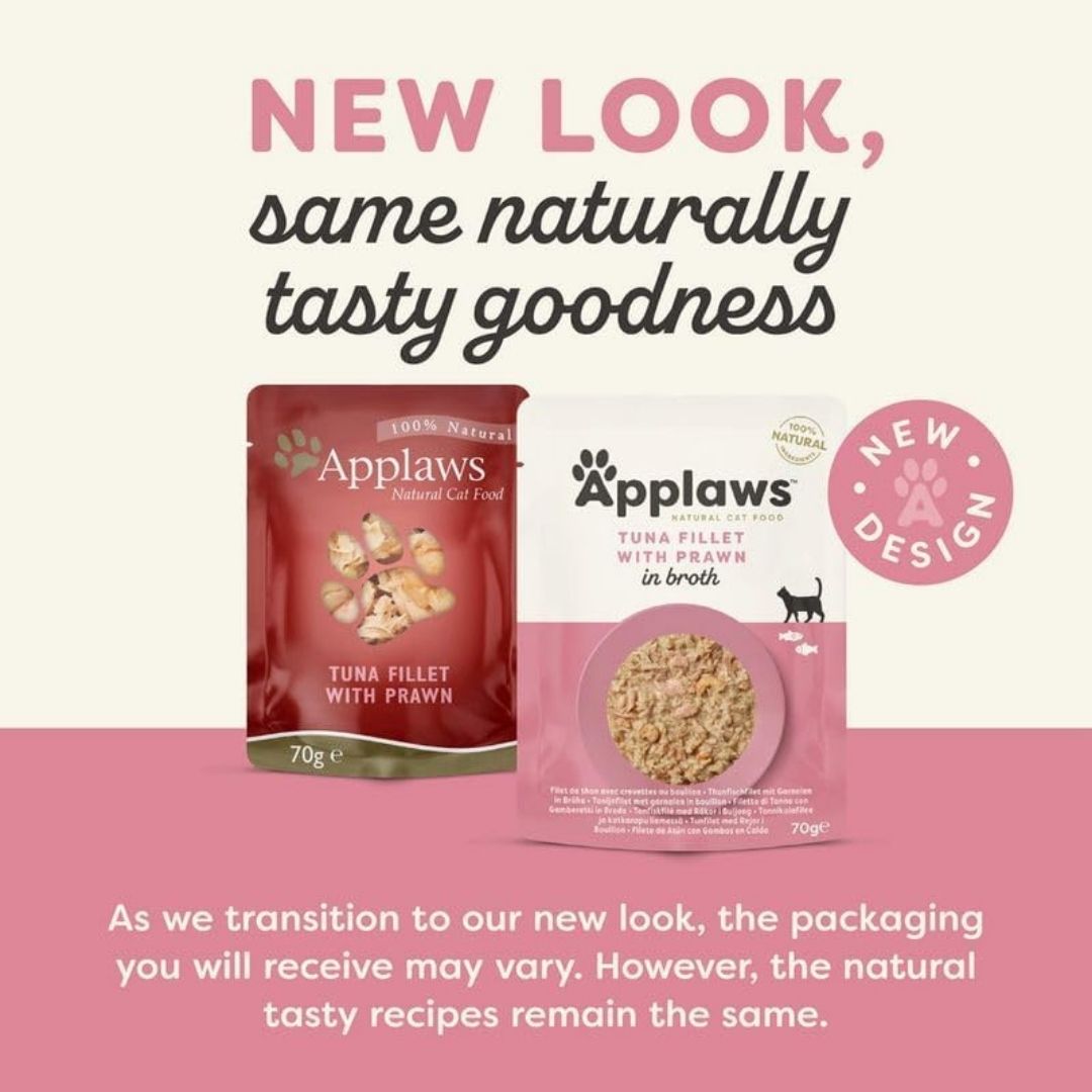 Applaws Tuna & Prawn Adult Wet Cat Food 70g Pouch - New Look