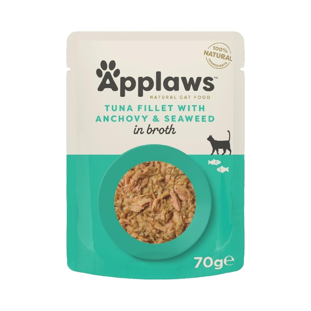 Applaws Tuna with Anchovy & Seaweed in Broth Wet Cat Food 70g Pouch
