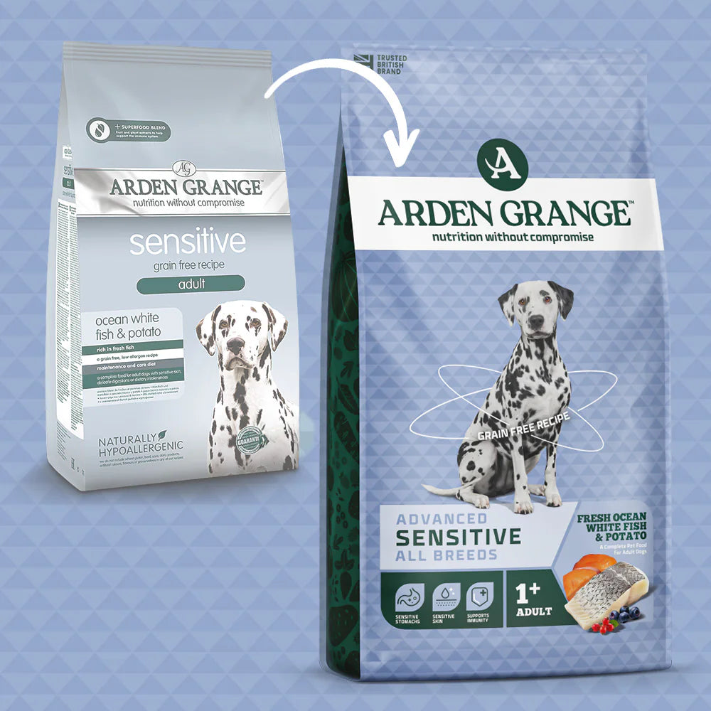 Arden Grange Advanced Sensitive All Breeds Adult Ocean White Fish & Potato Dry Dog Food product detail
