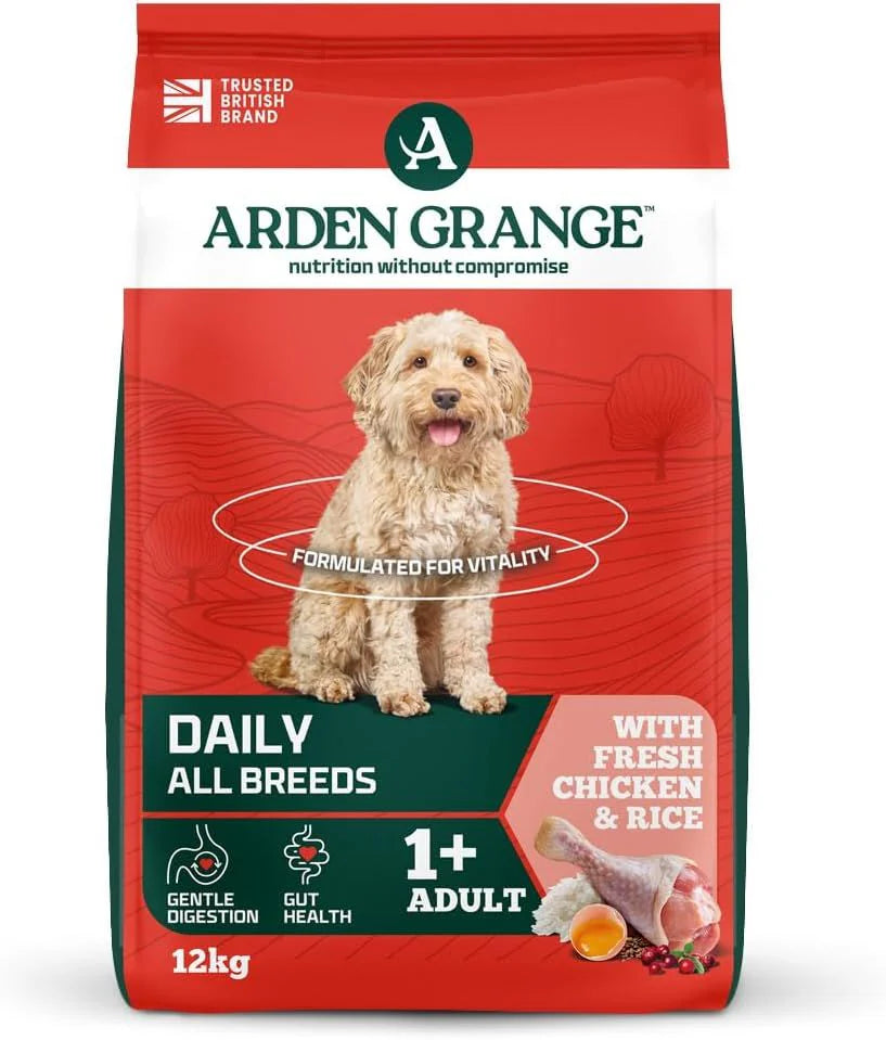 Arden Grange Daily All Breeds Adult Fresh Chicken & Rice Dry Dog Food - 12 kg