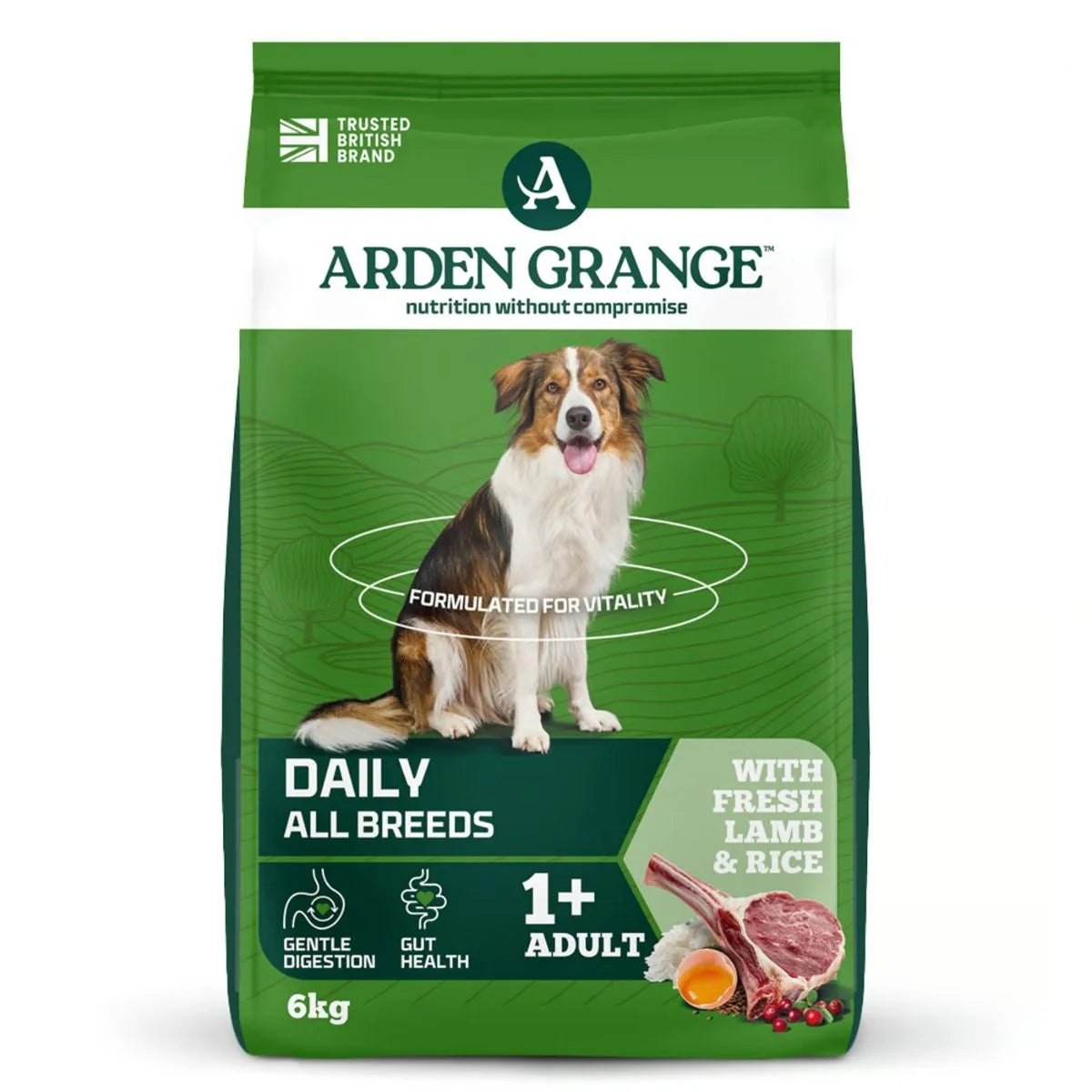 Arden Grange Daily All Breeds Adult Fresh Lamb & Rice Dry Dog Food - 6 kg