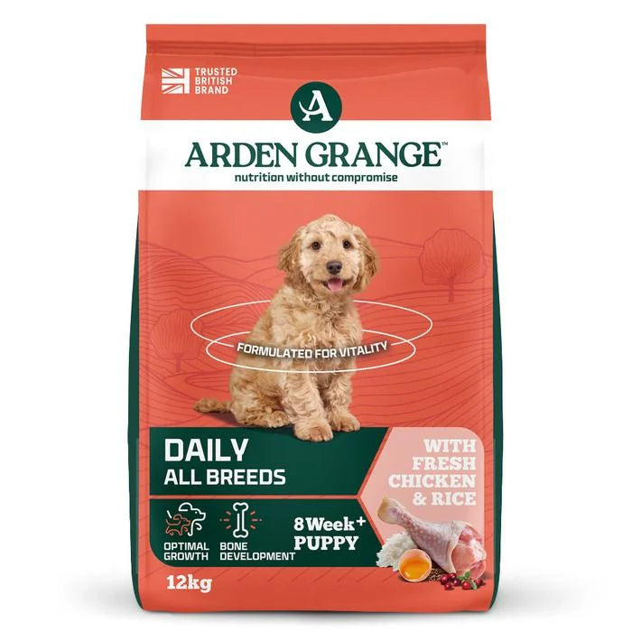 Arden Grange Daily All Breeds Puppy with Fresh Chicken & Rice Dry Dog Food - 12 kg