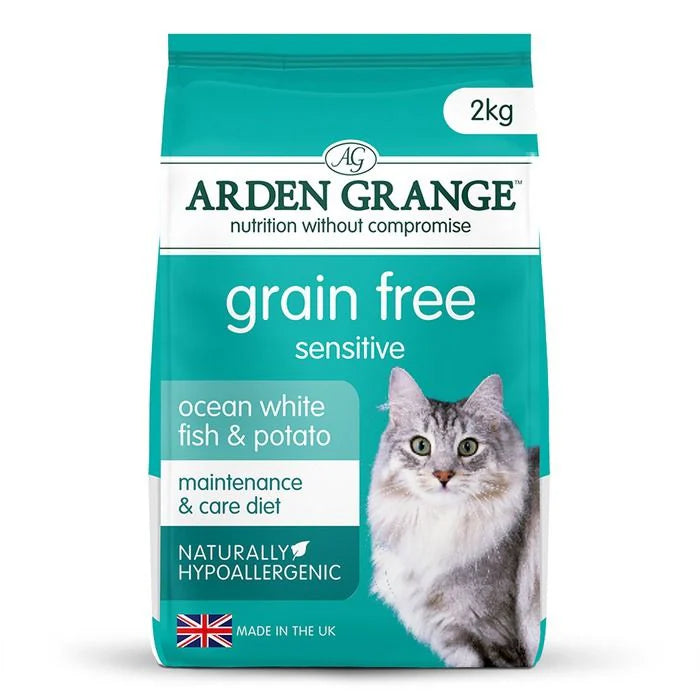 Arden Grange Grain Free Sensitive Adult Ocean White Fish & Potato Dry Cat Food - 2 kg