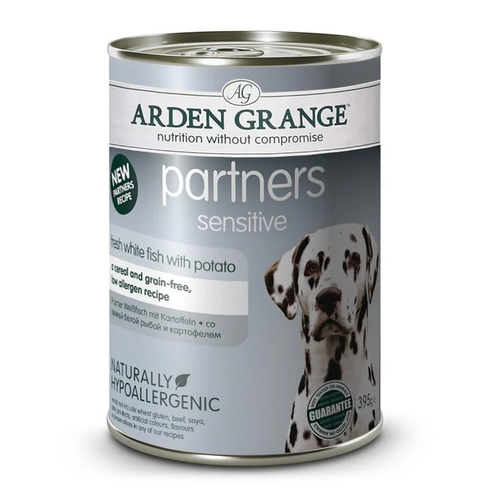 Arden Grange Partners Sensitive Fresh White Fish with Potato Wet Dog Food 395g - 395 g