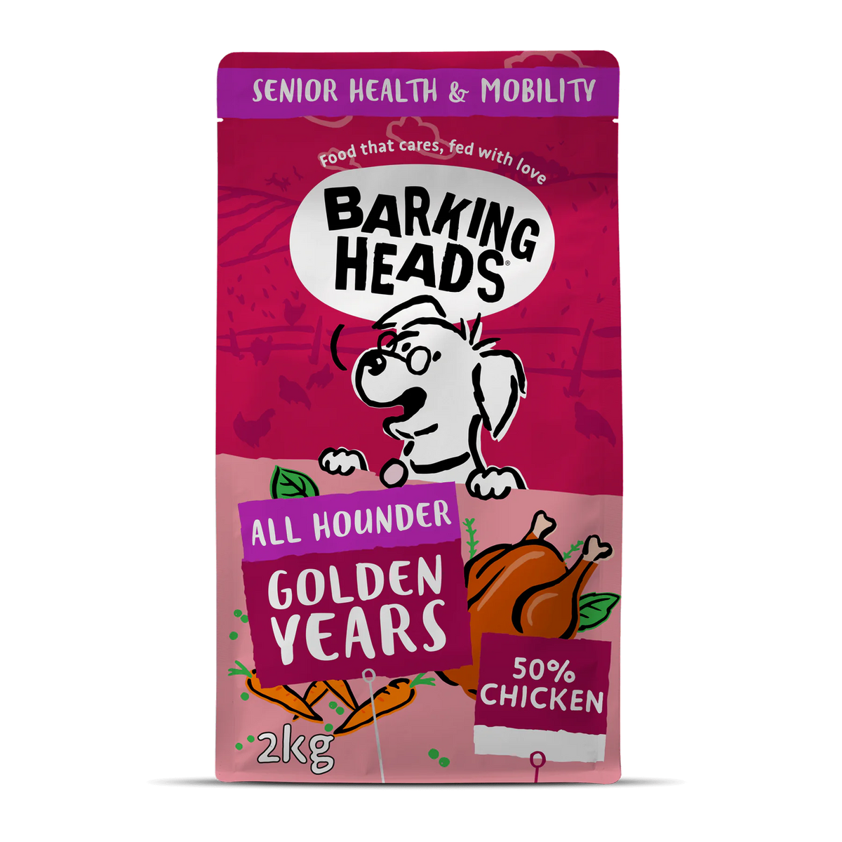 Barking Heads All Hounder Golden Years Chicken Dry Dog Food — 2 kg