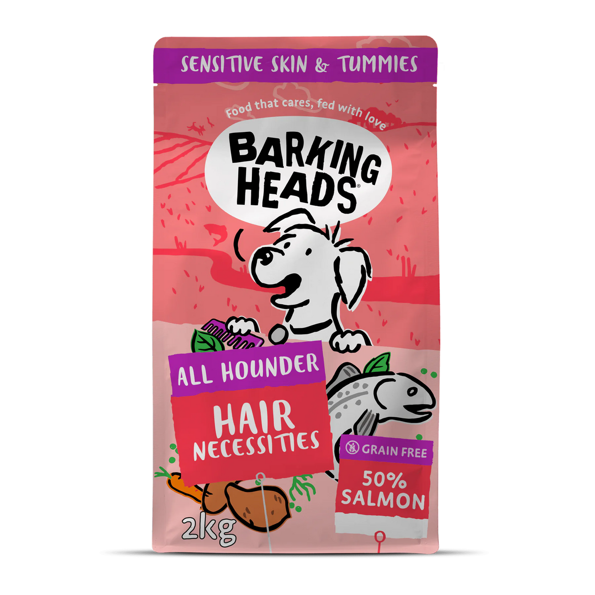 Barking Heads All Hounder Hair Necessities Salmon Dry Dog Food — 2 kg