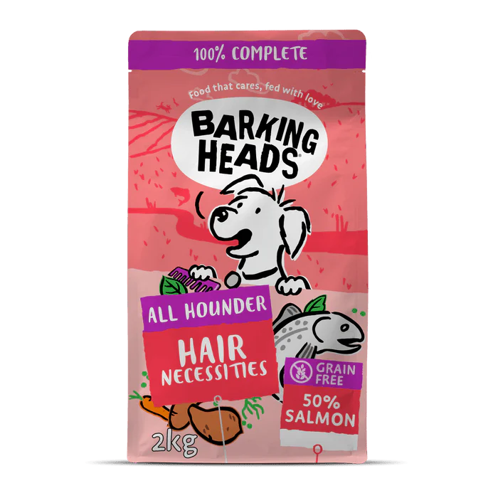 Barking Heads All Hounder Hair Necessities Salmon Dry Dog Food — 2 kg front packshot
