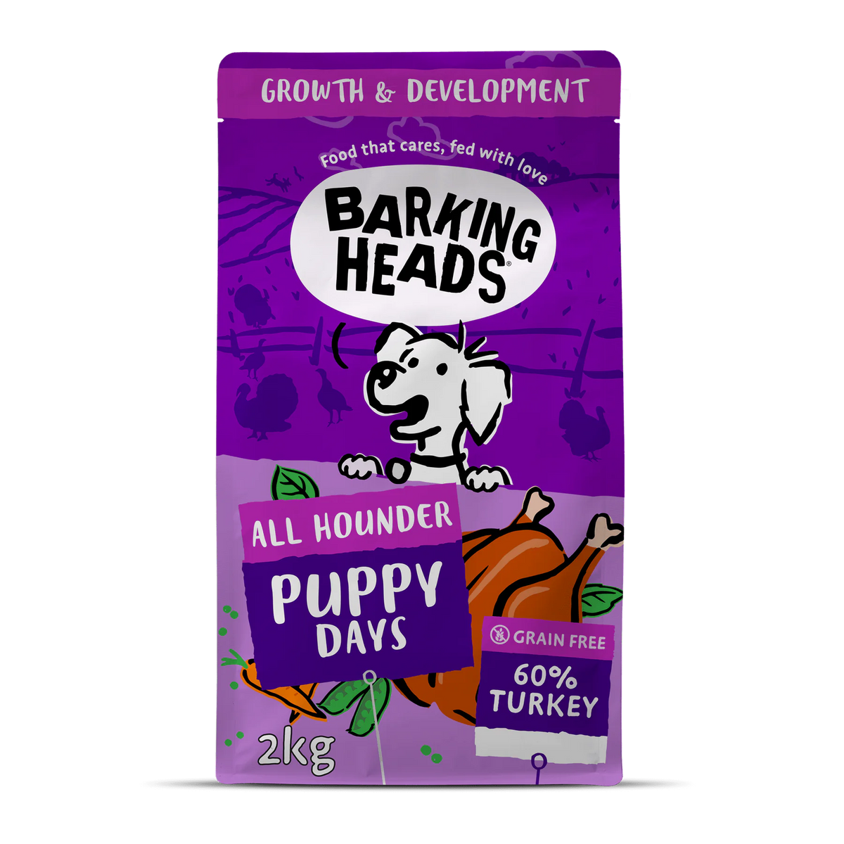 Barking Heads All Hounder Puppy Days Turkey Dry Dog Food — 2 kg