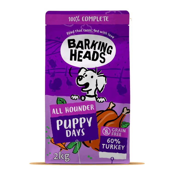 Barking Heads All Hounder Puppy Days Turkey Dry Dog Food — 2 kg front packshot