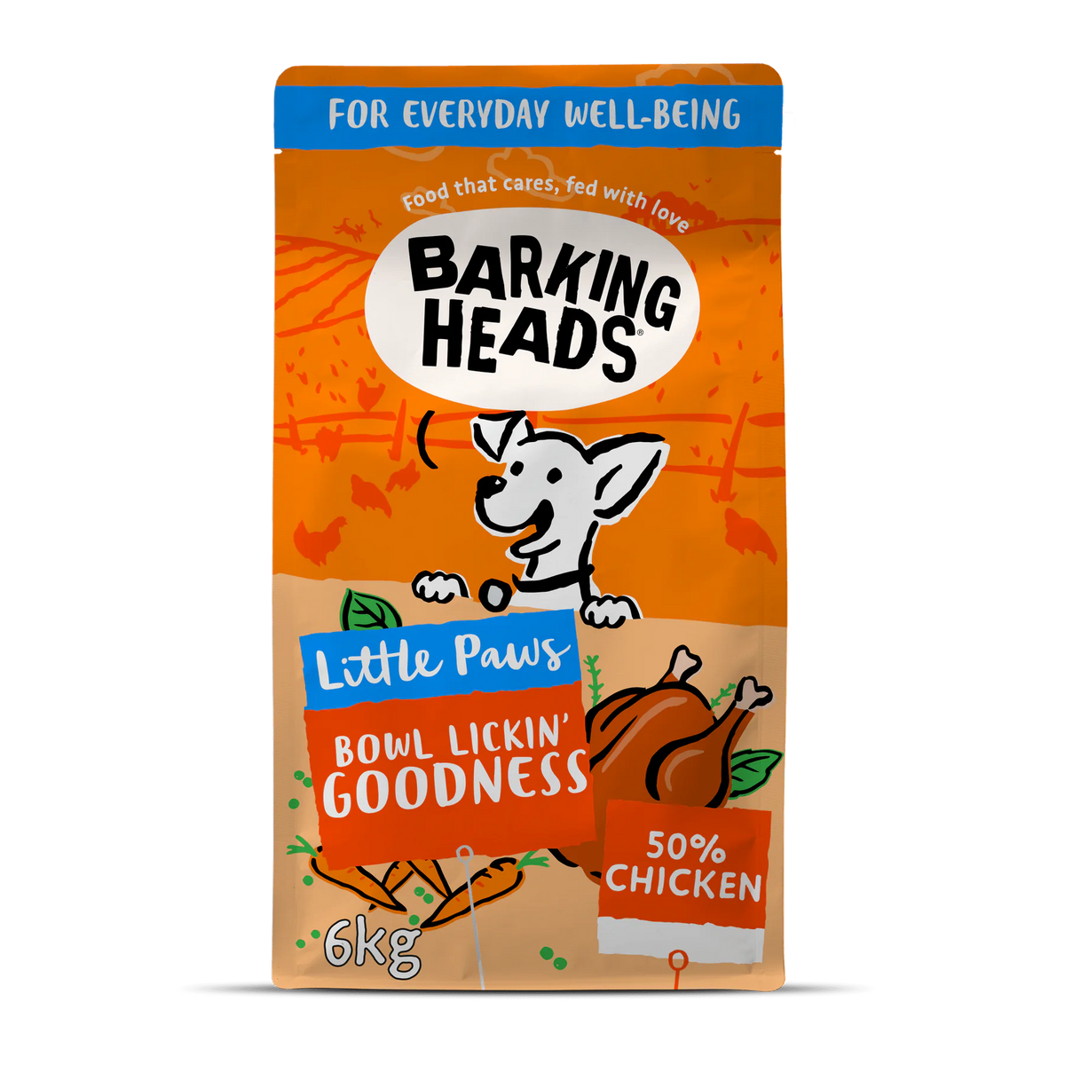 Barking Heads Little Paws Bowl Lickin' Goodness Chicken Dry Dog Food — 1.5 kg