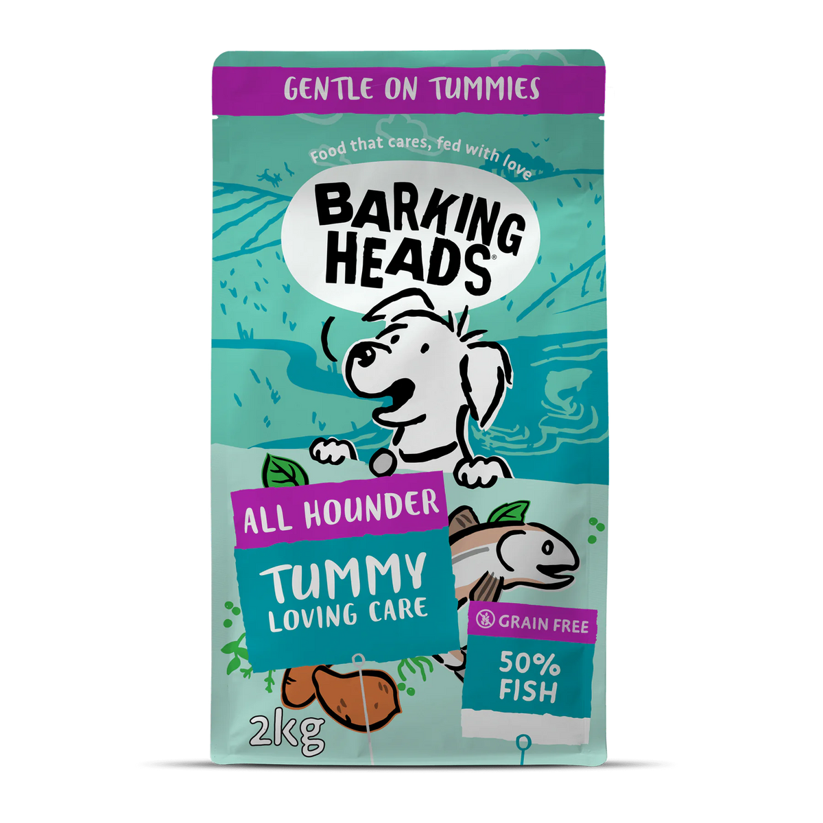 Barking Heads Tummy Loving Care Fish Dry Dog Food — 2 kg