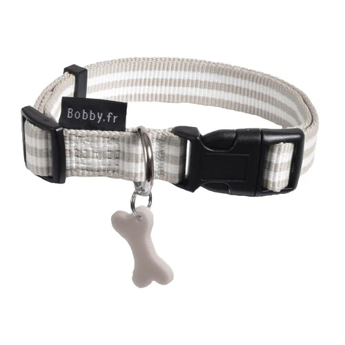 Bobby Collar Stripe Large - Taupe, Large
