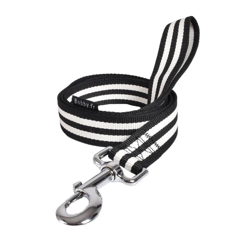 Bobby Leash Stripe Large - Black, Small and Medium