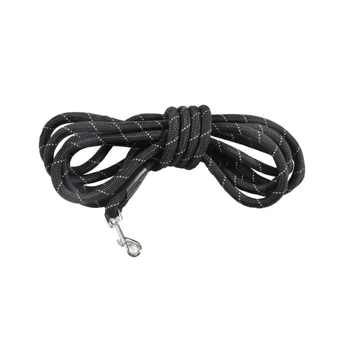 Bobby Walk Long Line Dog Leash - Black, 5 M