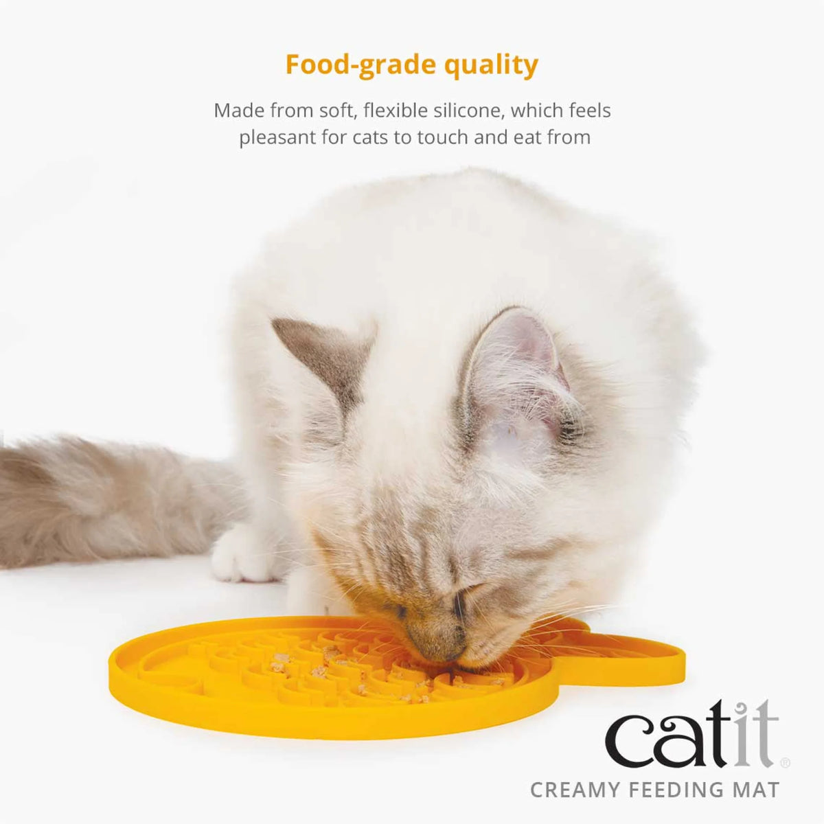 Catit Creamy Fish-shaped Silicon Feeding Mat – product view 3