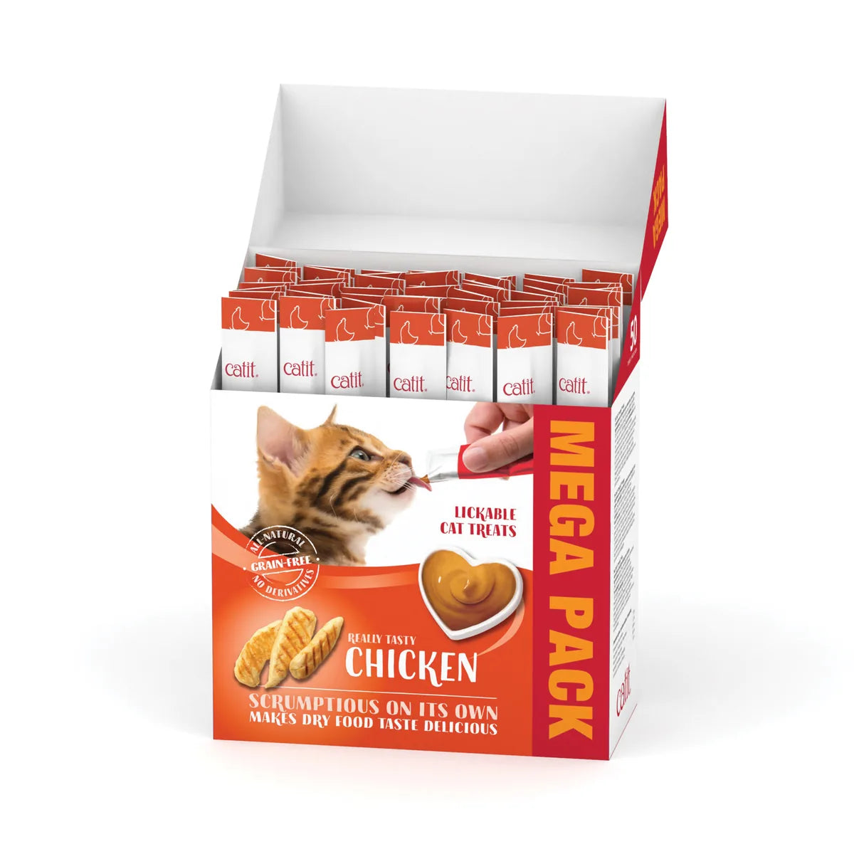 Catit Creamy Treats Mega Pack Chicken, 50 tubes/box – 50 tubes/box additional product view 1