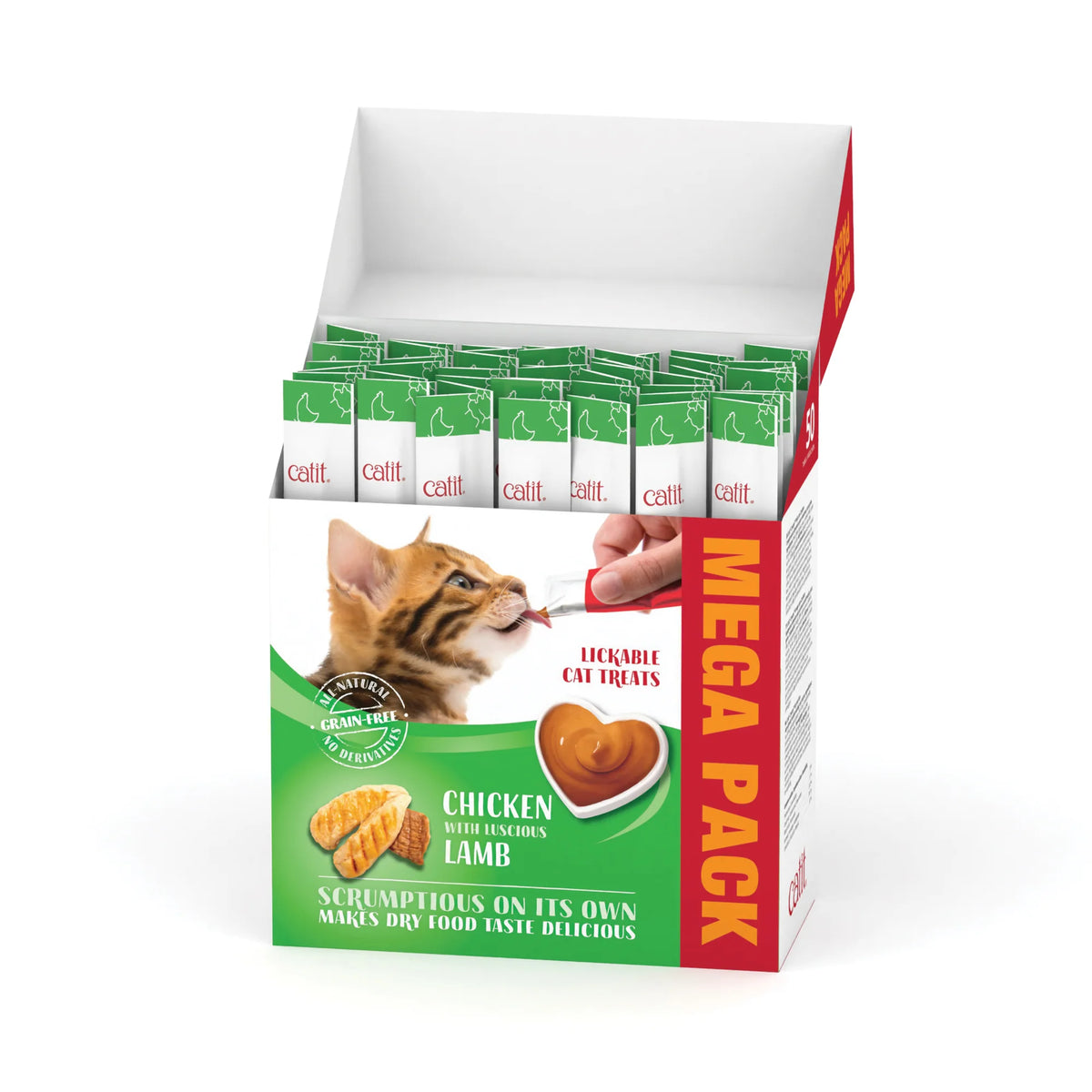 Catit Creamy Treats Mega Pack Chicken with Lamb, 50 tubes/box – product view 2