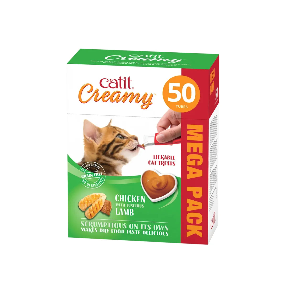Catit Creamy Treats Mega Pack Chicken with Lamb, 50 tubes/box – 50 tubes/box main product image